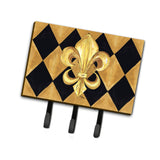 Caroline'S Treasures 8125Th68 Black And Gold Fleur De Lis New Orleans Leash Or Key Holder, Large, Multicolor