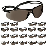 3M Safety Glasses, SecureFit 500 Series, 20 Pack, Impact Rated ANSI Z87, Adjustable Ratchet Temples, Sporty Protective Eyewear,