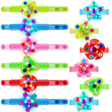 JOYIN 24 Pack LED Light Up Fidget Spinner Bracelets, Glow in The Dark Fidget Party Favors for Kids, Halloween Goodie Bags Stuffe