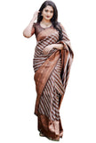 Sugathari Brown Womens Kanchipuram Art Silk Saree With Blouse Piece (KANCHIPURAM 2010 BROWN)