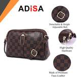 Adisa Women Girls Checks Cross Body Sling Bag (Sl5157-Bro),Brown,,B0F7192T19