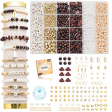 Xylise DIY Jewelry Making Kit, 1000+ Beads with Letters, Turquoise and Pearl Beads, Gold Charms, Bracelet Supplies (Red)
