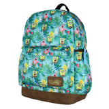 INTIMO SpongeBob SquarePants And Patrick Star Tropical School Travel Backpack With Faux Leather Bottom