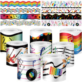 Yeaqee 8 Roll 131 ft Musical Notes Bulletin Board Borders Decorations Back to School Self Stick Music Bulletin Trim Music Bullet