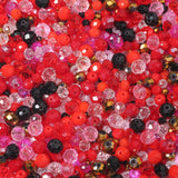 Songxi 1000pcs 4mm/6mm/8mm Red Glass Beads for Jewelry Making, 10 Style 3 Size Crystal Beads for Bracelets Jewelry Making, Space