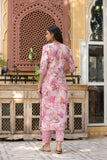 Gosriki Women'S Cotton Blend Straight Printed Kurta With Pant (Ps-Pink-Bfv-Gs_Xl_Pink_X-Large),Pink,,B0CPXVRPX5