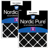 Nordic Pure 12x18x1 (11 1/2 x 17 1/2 x 3/4) Pure Carbon Pleated Odor Reduction Furnace Air Filters 2 Pack