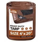 TARPAL Tarp 4x20 Feet Tarps Heavy Duty Waterproof 10mil Multipurpose Protective Cover Waterproof,Snow or UV Protection,Durable R