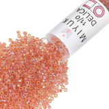Miyuki Delica Seed Beads - Size 11/0 (1.6 mm), DB1733, Dark Peach Lined Opal AB, 7.2 g, Approx. 1440 Beads, Made in Japan