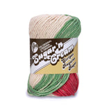 Lily Sugar and Cream Cotton Yarn, Holiday Stripes 285 Foot