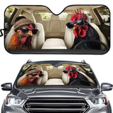 Suhoaziia Sunglasses Rooster Driver Car Front Windshield Sun Shade, Foldable Automotive Window Sunshade for Most Sedans SUV Truc