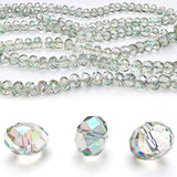 Chengmu 4mm Rondelle Glass Beads for Jewelry Making, Faceted Briolette Crytal Spacer Beads for Bracelet Necklace Earring, Spring