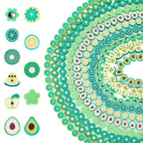 Elecrelive 11 Strands Green Fruit Clay Beads Mixed Avocado Lemon Apple Kiwi Slice Charms Flower Polymer Clay Spacer Beads for Ne