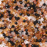 Songxi 500pcs 4mm Gold Glass Beads for Jewelry Making, 5 Style 3 Size Crystal Beads for Bracelets Jewelry Making, Spacer Beads f