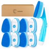 Dishwand with 9 Sponge Refills Set, Dish Wand with Handle Replacement Sponge Heads, Soap Dispensing Dish Brush with Non Scratch
