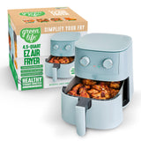 GreenLife 4.5QT Air Fryer, Mechanical Dial Controls, PFAS-Free Ceramic Nonstick Drawer, Adjustable Temp & Timer, LED Indicator,