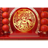 Baocicco 9x6ft 2025 Red Happy Chinese New Year Backdrops for Photography Happy Chinese Spring Festival Backdrop Chinese Year of