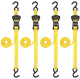 STANLEY S10204 1.25 x 16' Pre-Threaded Ratchet Straps - 1,000 LBS Safe Working Load / 3,000 LBS Break Strength, 4 Pack