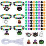 Liliaafar 24 Sets Halloween Bead Bracelet Crafts Halloween Bead Black Orange Craft Kits DIY Bracelet Supplies Gifts Ghosts, Pump