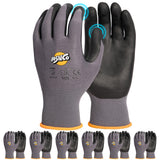 MSNCO Safety Work Gloves 6/12 Pairs Micro Foam Nitrile Coated Endurance Seamless Knit Nylon