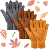 Patelai 3 Pairs Microfiber Plant Dusting Gloves Leaf Cleaning Gloves for Indoor Plants, Blinds, Furniture, House(Large,Orange, B