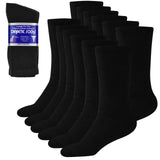Debra Weitzner Diabetic Crew Socks Mens Womens Non-binding Socks Loose Fit 12 Pairs Black