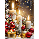 Ohhvvow Christmas Candles Diamond Art Painting Kits for Adults, Full Drill Diamond Dots Paintings for Beginners, Round 5D Paint