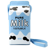 QiMing Pure Milk Box CrossBody Purse Bag,PU Phone Shoulder Wallet for Women Girl