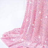 Iridescent Pink Sequin Fabric Glitter Stretch Upholstery Velvet Fabric 2 Yards by The Yard Soft Material for Sewing Wedding Part