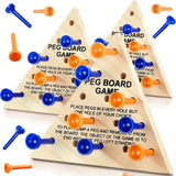 Zhanmai Wooden Triangle Peg Game, 3 Sets, Educational Board Game for Teens and Adults, Travel Size, Strategy Toy, Fun Learning P