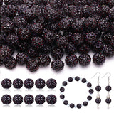 200pcs 10mm Rhinestone Beads for Jewelry Making, Dark Purple Shiny Round Disco Ball Beads Bulk, Sparkle Crystal Clay Christmas f