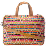 K London 14 Inches MultiColoured Jacquard & Vegan Leather Handmade Laptop Bag Cross Over Shoulder Messenger Bag Office Bag For