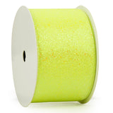 DINDOSAL Glitter Wired Ribbon - 2.5 Inch x 10 Yard Lemon Yellow for Wreaths, Bows, Crafts & Floral Supply, Wedding & Baby Shower