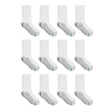 Hanes Boys Socks, Double Tough Cushioned Crew 12pair Packs Athleticsocks, White/Grey Bottom, Large US