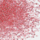 Pink Silver Lined Seed Beads200 Grams About 6500pcs, 3mm 8/0 Glass Craft Beads for Making Earrings, Bracelets, Pendants, Waist J