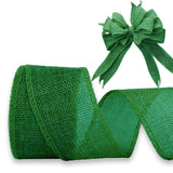 JaoZuyard Dark Green Burlap Ribbon 2 inch X 10 Yard Natural Dark Green Woven Ribbon DIY Handmade Solid Wired Edging Production W