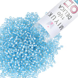 Miyuki Delica Seed Beads - Size 11/0 (1.6 mm), DB0692, Semi Matte Silver Lined Sky Dyed Blue, 7.2 g, Approx. 1440 Beads, Made in