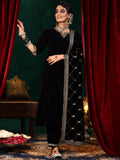 Libas Women'S Velvet Kurta Set (36970_Black Black M