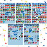 Outus 5 Pieces Flags of The World Posters World Flags Classroom Poster Country International Learning Educational Display Suppli