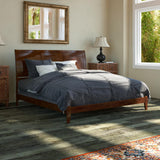 AFI, Portland King Foundation Bed with Attachable USB Charger, Walnut