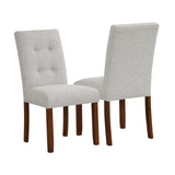 HomePop Button Tufted Fabric Dining Chairs - Slate Gray Woven (Set of 2)
