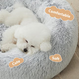 WNPETHOME Calming Dog Bed Cat Bed Donut, Faux Fur Pet Bed Self-Warming Donut Cuddler, Comfortable Round Plush Dog Beds (27 x 27