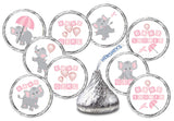 324 Elephants Pink Girl Baby Shower Favors Stickers for Baby Shower Or Baby Sprinkle Party Decorations, Baby Shower Pink Favors,