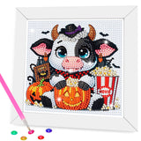 Nardoll Halloween Diamond Art Kits - Arts and Crafts - Diamond Art Painting with Wooden Frame - GEM Art for Girls Boys Adults Be
