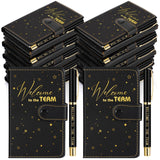 TaoBary 10 Sets Welcome to the Team Gifts Leather Notebook Journal Pens Set Bulk New Employee Onboarding Gift for New Hires Soci