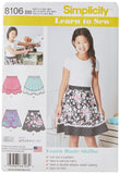 Simplicity 8106 Easy to Sew Plus Size Girls Skirt Sewing Pattern, Plus Sizes 8 1/216 1/2