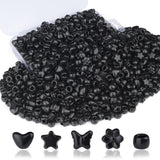 XIANNVXI Black Shaped Pony Beads 500pcs Star Butterfly Heart Flower Black Bead for Jewelry Making Necklace Friendship Bracelets