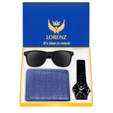Lorenz Tylish Combo Of MenS Analogue Watch, Wallet And Sunglasses