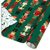 American Greetings Nutcracker Christmas Wrapping Paper Roll, Forest Green and White Holiday Gift Wrap ((60 sq. ft., Reversible R