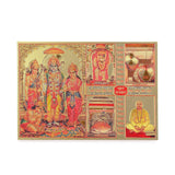 DHRUVS COLLECTION Self Adhesive Small Pocket Size Gold Plated Ram Darbaar Sticker for Worship, Bike, Car, Home, Office, Pooja Gh